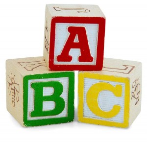 Children's letter blocks