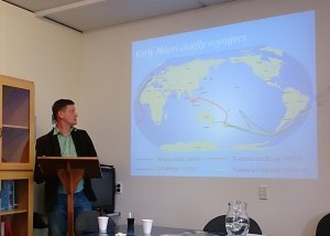 David Haines discussing chiefly Māori travel