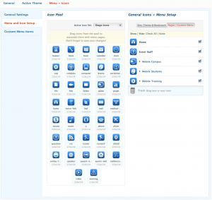 Screenshot showing menu icons in WPTouch.
