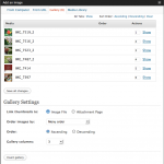 Screenshot of the Photo Gallery settings.