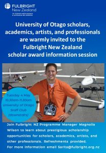 Fulbright NZ Scholar Award Information Session for academic staff @ University of Otago Staff Club (downstairs)