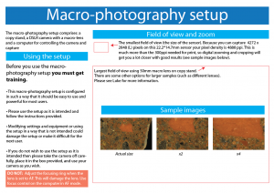 Guidelines for use of the macro-photography setup.