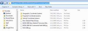 path to coordinate systems in ArcGIS