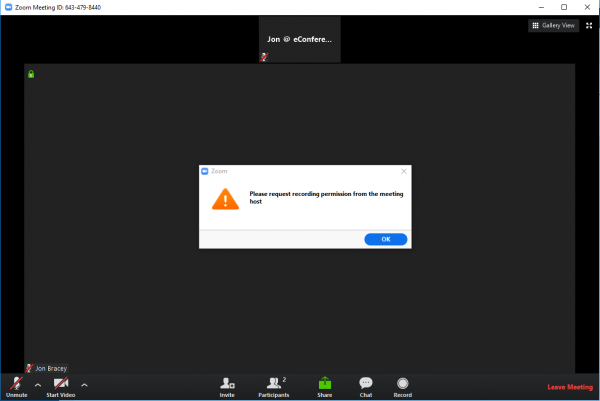 how to record zoom meeting without permission