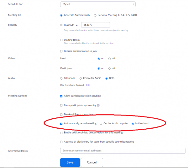 How do I record in Zoom cloud?