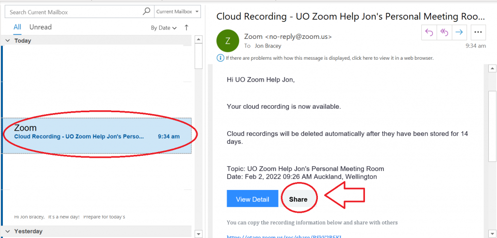 Sharing a downloadable Cloud recording | Zoom