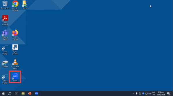 Zoom application desktop shortcut